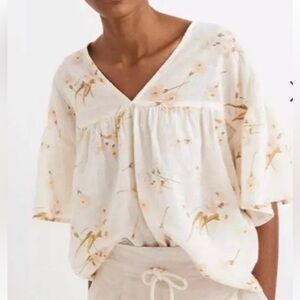 Madewell floral Blouse